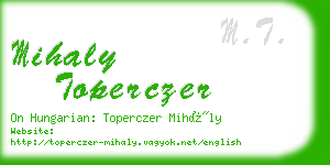 mihaly toperczer business card